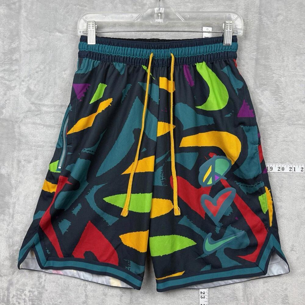 Nike Peace Love Basketball DNA Dri-Fit Elite Basketball Shorts Sz Small Graffiti
